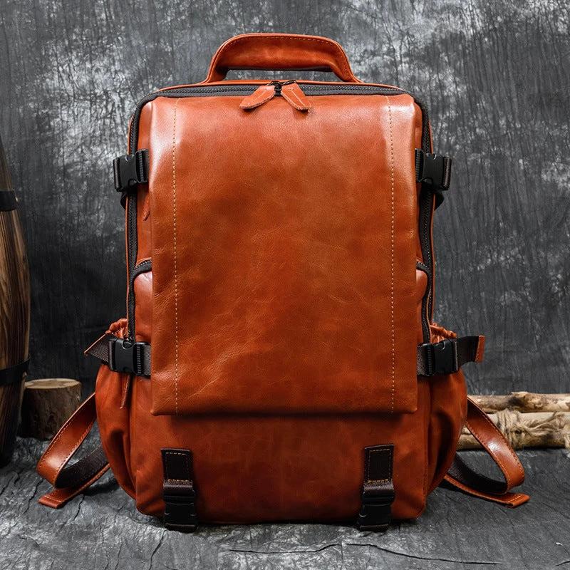 Men's Cowhide Flip Shoulder Large Capacity Computer Bag by GJG Denim