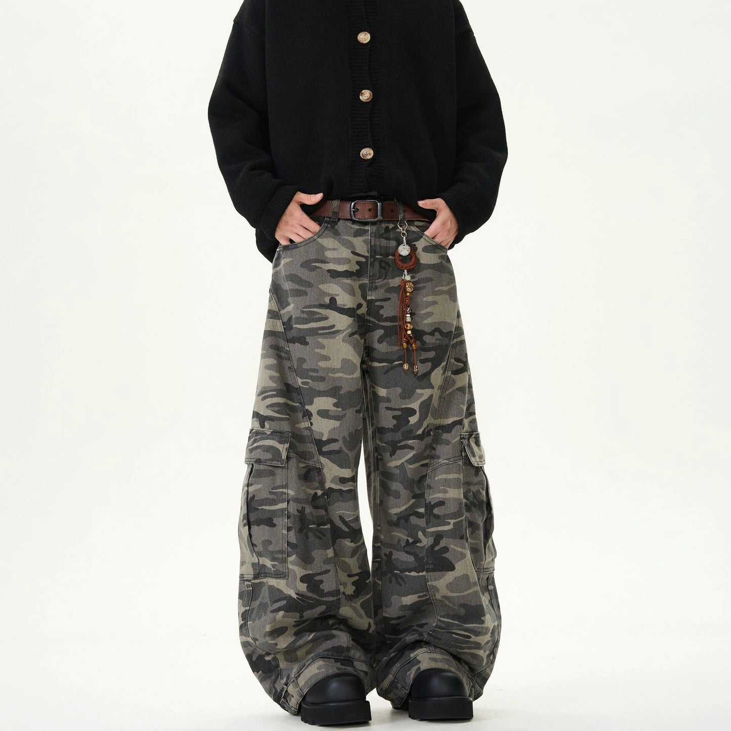 Men's Camouflage Loose Casual Retro Machete Jeans by GJG Denim