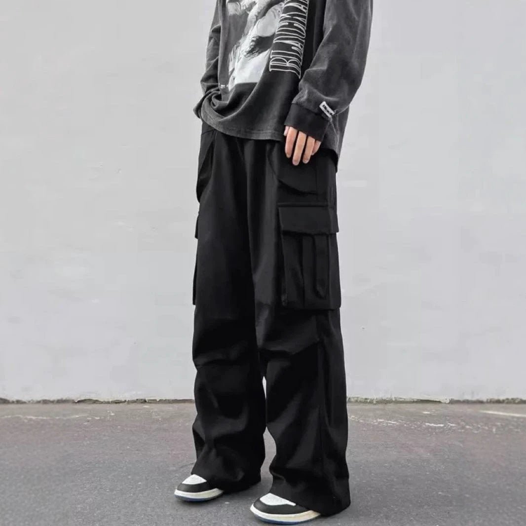 Men's Wide-leg Parachute Pants by GJG Denim