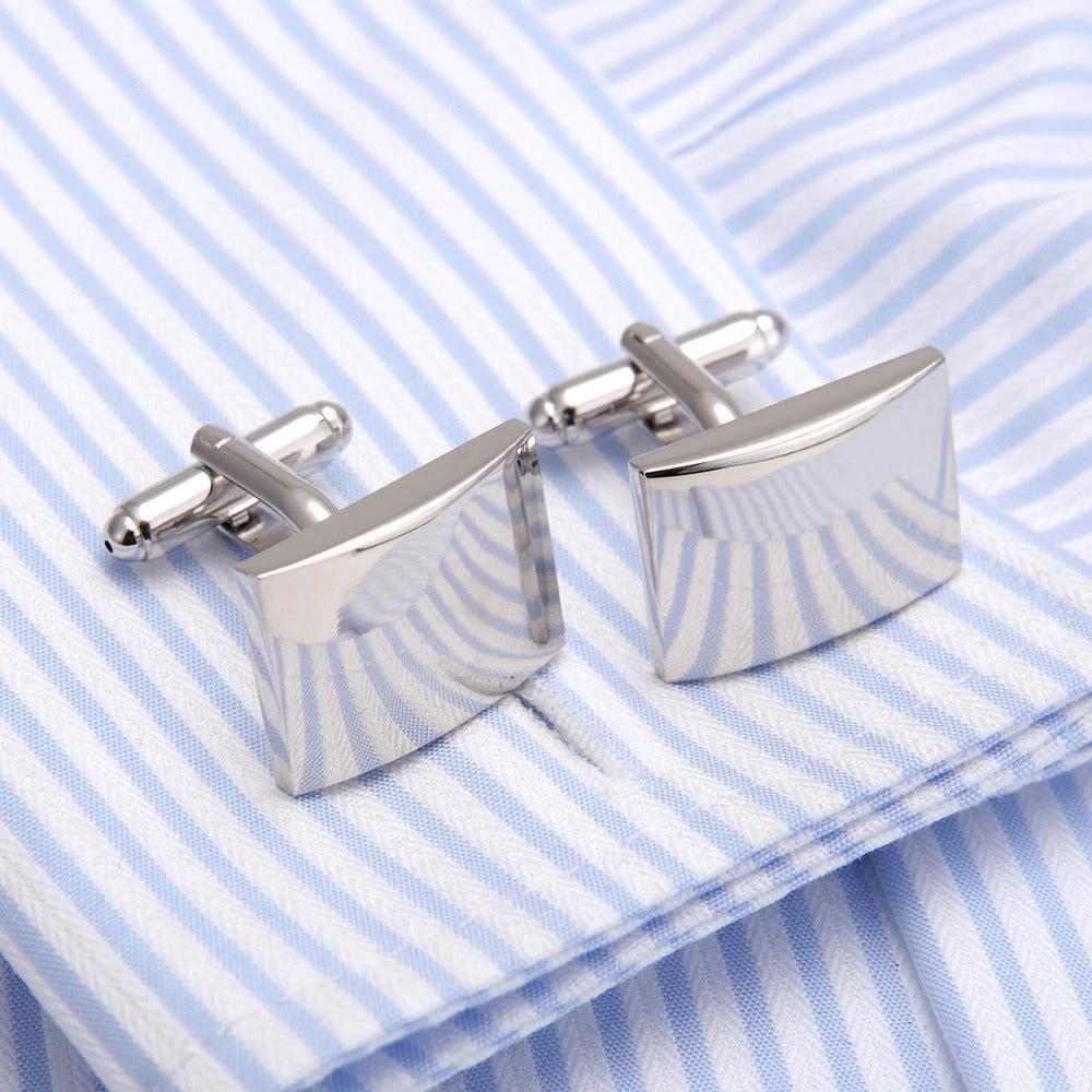 Men's High Quality Plain Glossy Cufflinks by GJG Denim