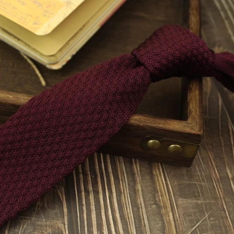Narrow Woolen Knitted Tie For Men by GJG Denim