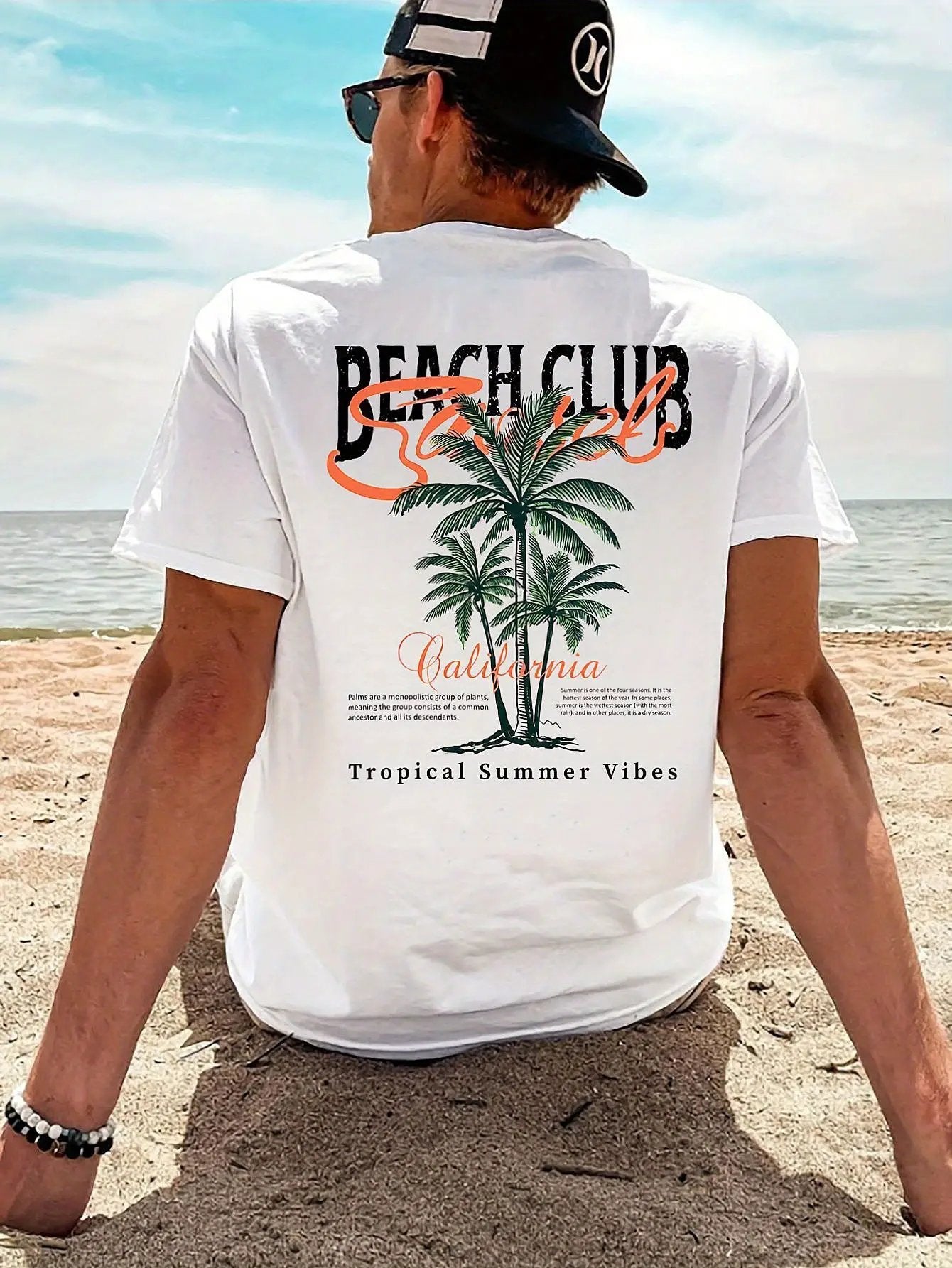 Beach Club Pattern Printed Men's T-shirt by GJG Denim