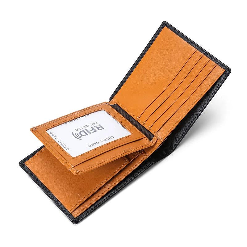 Multi-Functional RFID Anti-Skimming Leather Wallet For Men by GJG Denim