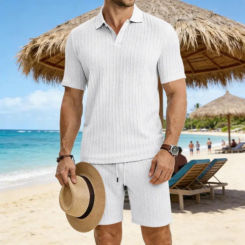 Men's Stretch Jacquard Textured Suit by GJG Denim