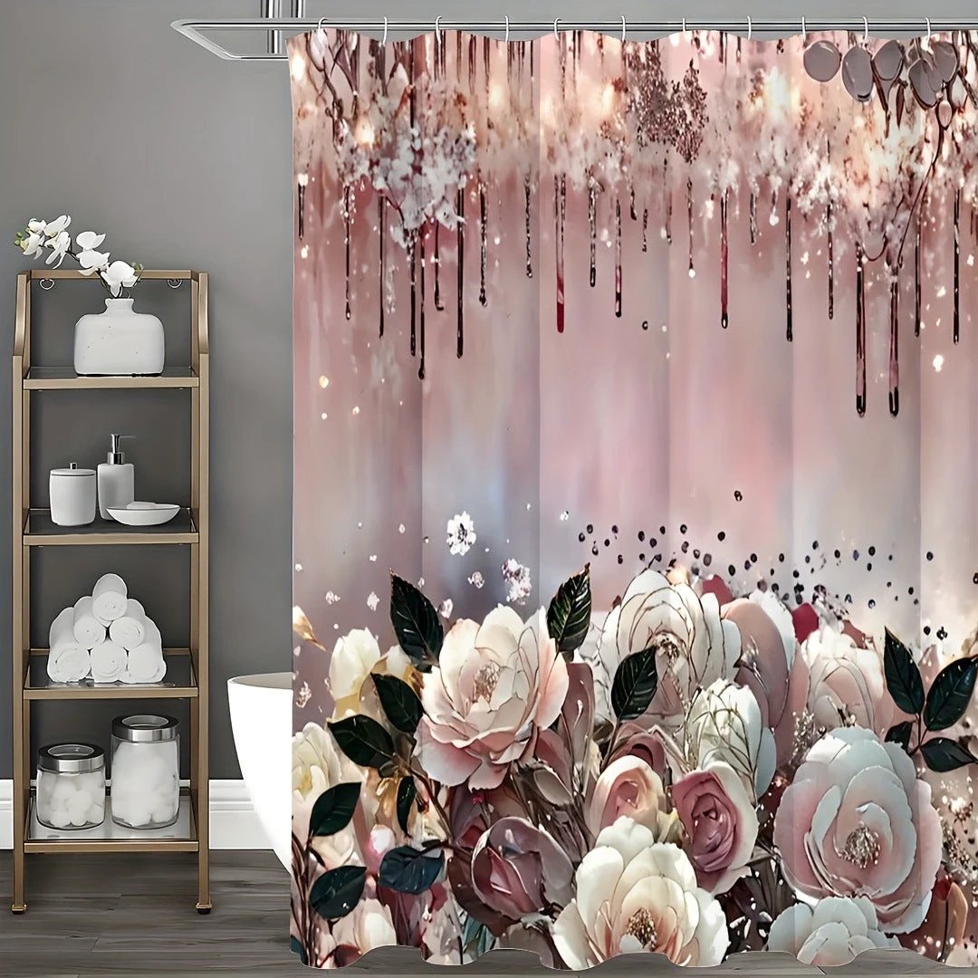 Art Flower Shower Curtain by GJG Denim