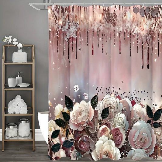 Art Flower Shower Curtain by GJG Denim