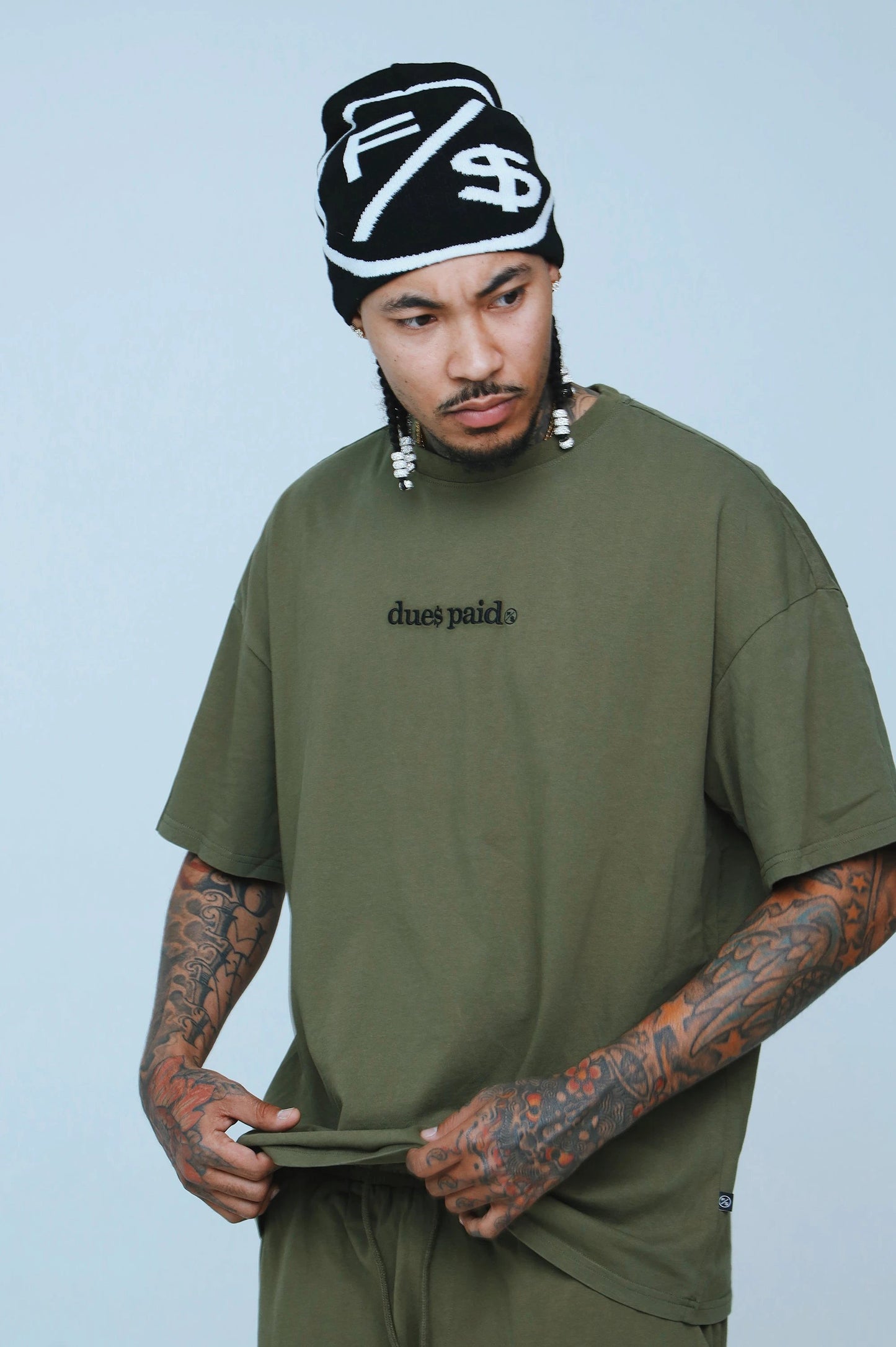 Dues Paid (Military Green - Oversize Shirt) by Fly Supply Co