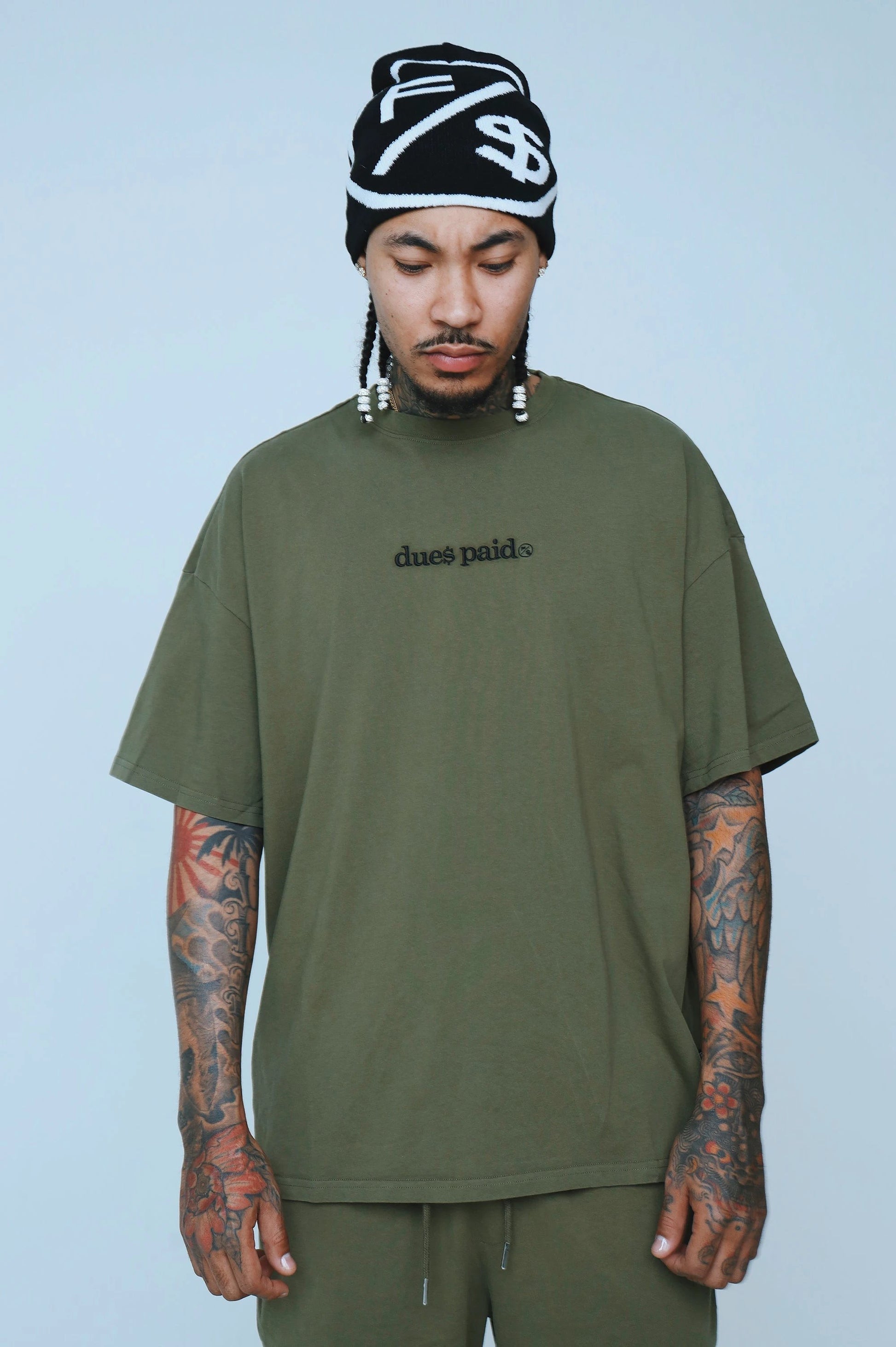Dues Paid (Military Green - Oversize Shirt) by Fly Supply Co