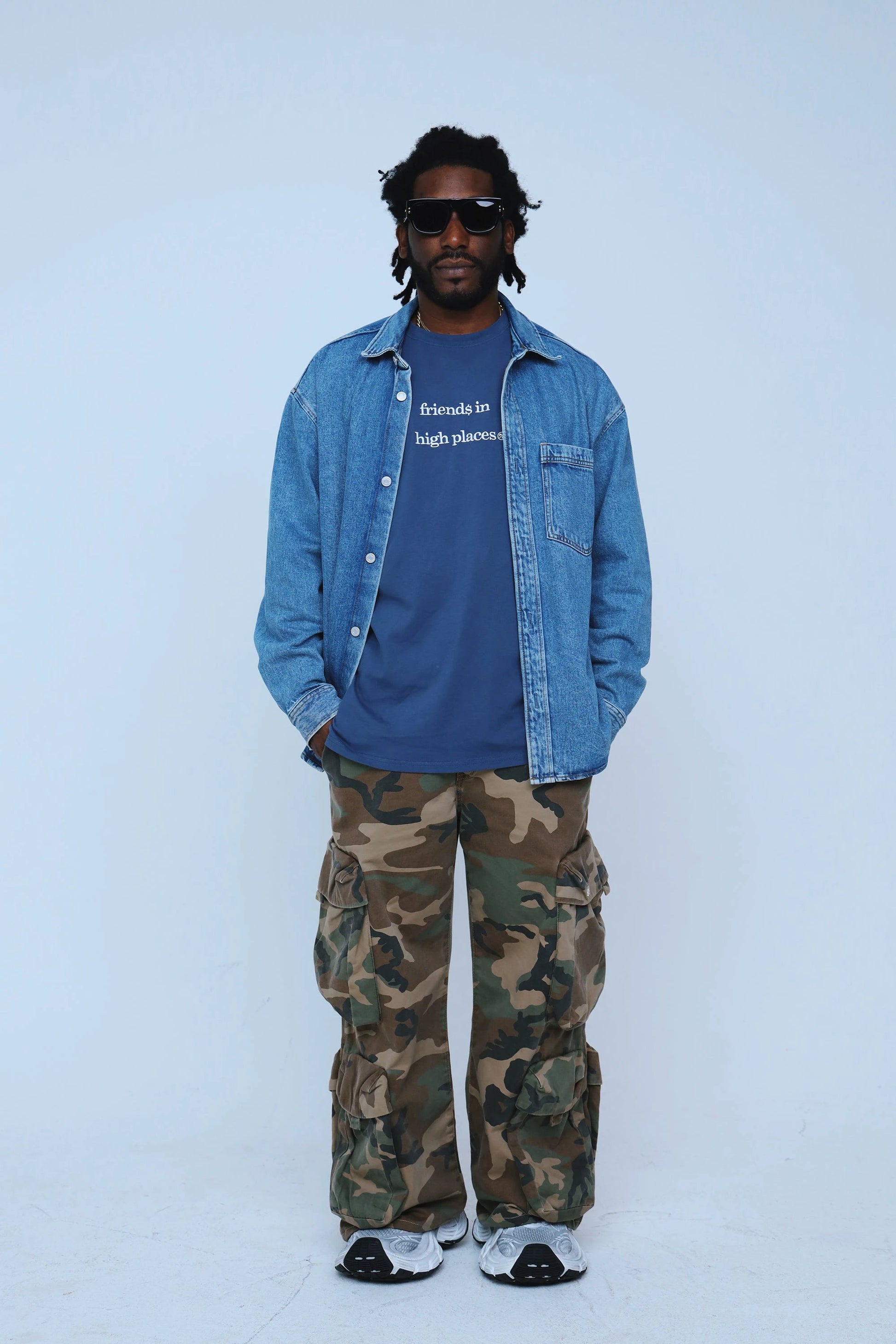 Friends In High Places (Navy - Oversize Shirt) by Fly Supply Co