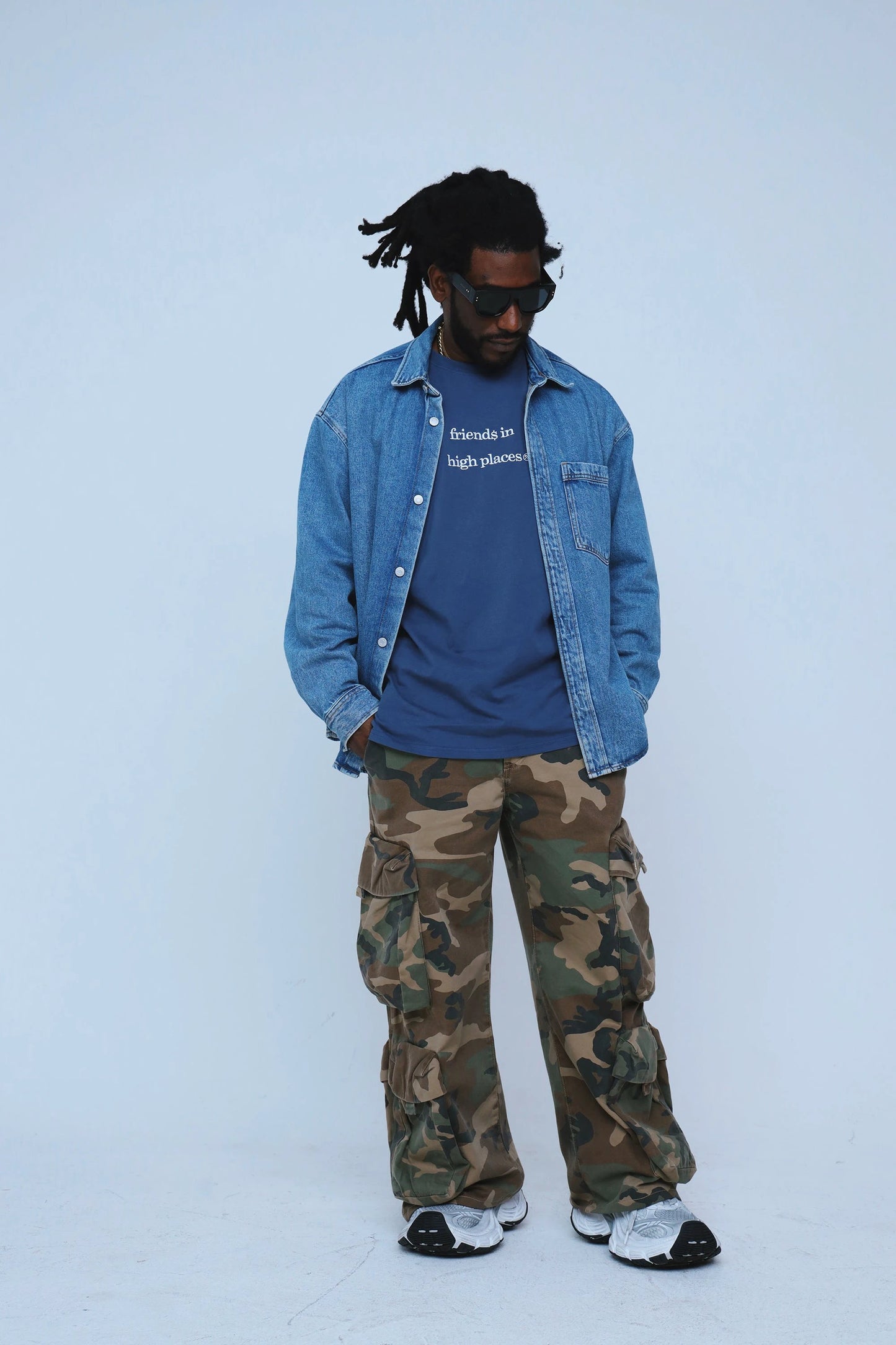 Friends In High Places (Navy - Oversize Shirt) by Fly Supply Co