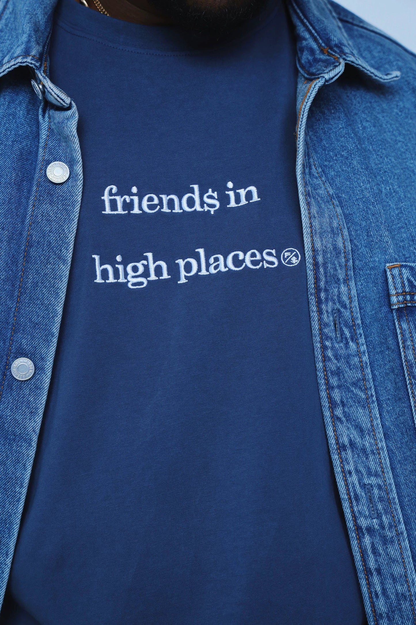 Friends In High Places (Navy - Oversize Shirt) by Fly Supply Co