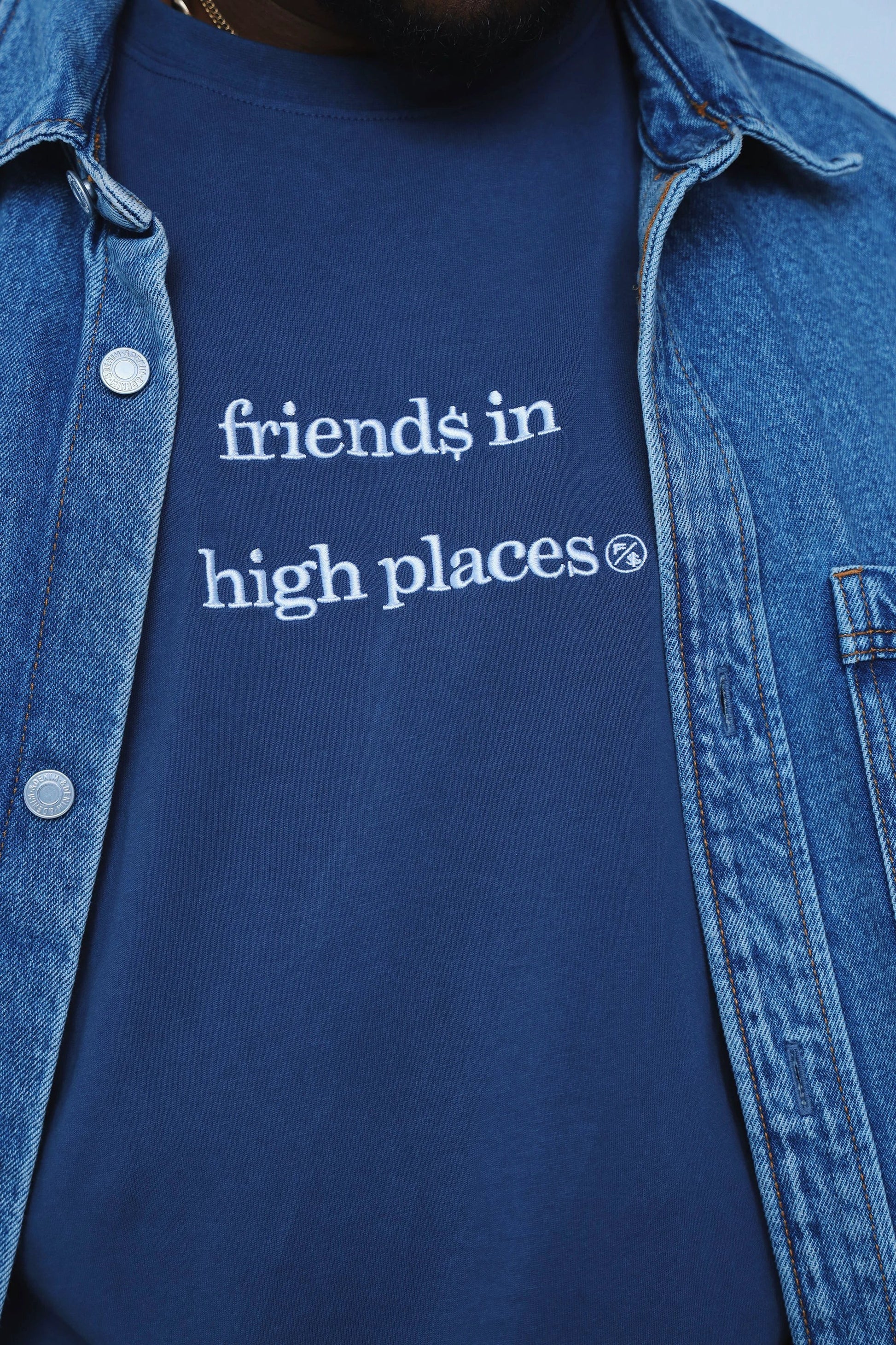 Friends In High Places (Navy - Oversize Shirt) by Fly Supply Co
