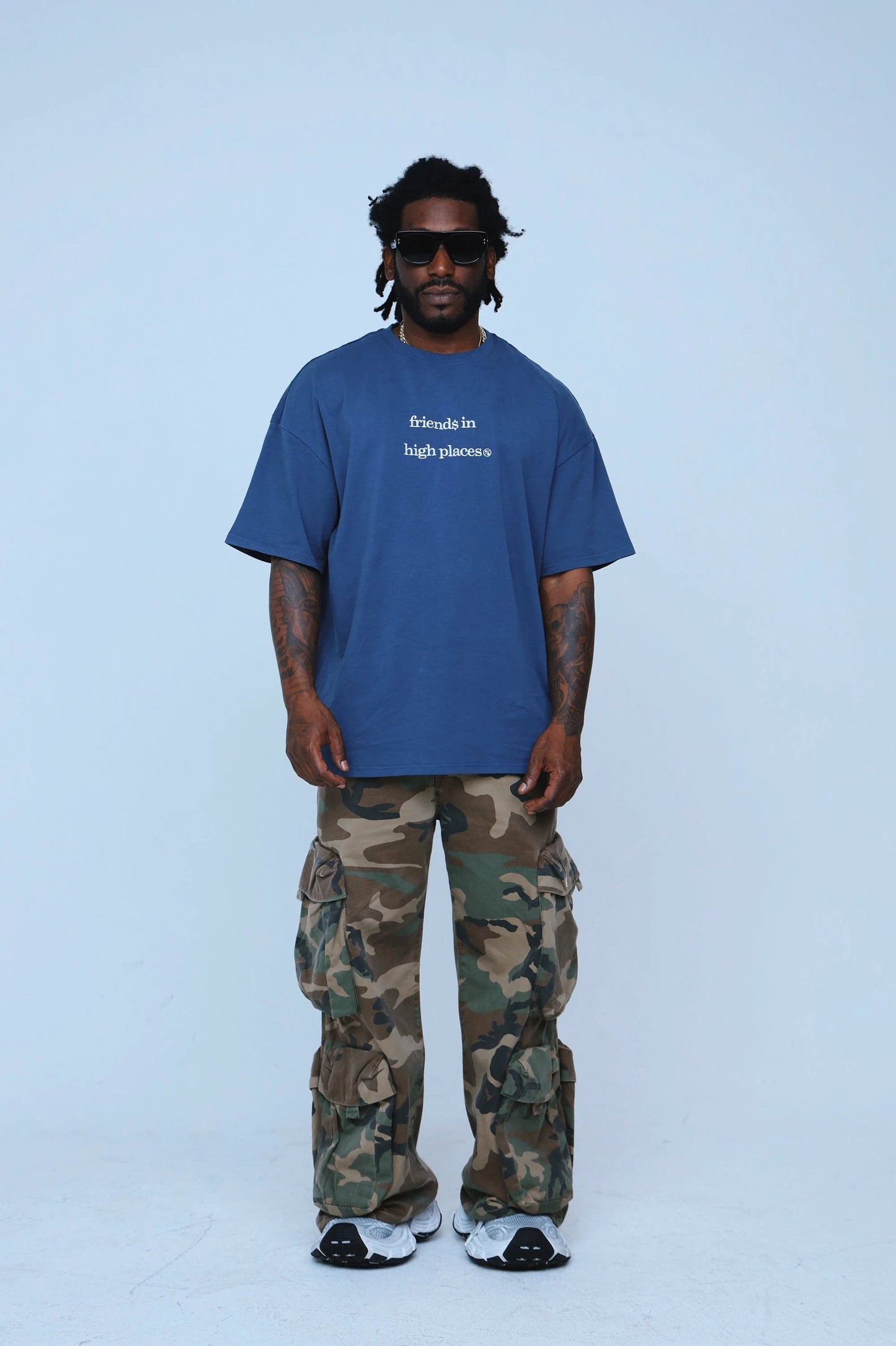 Friends In High Places (Navy - Oversize Shirt) by Fly Supply Co