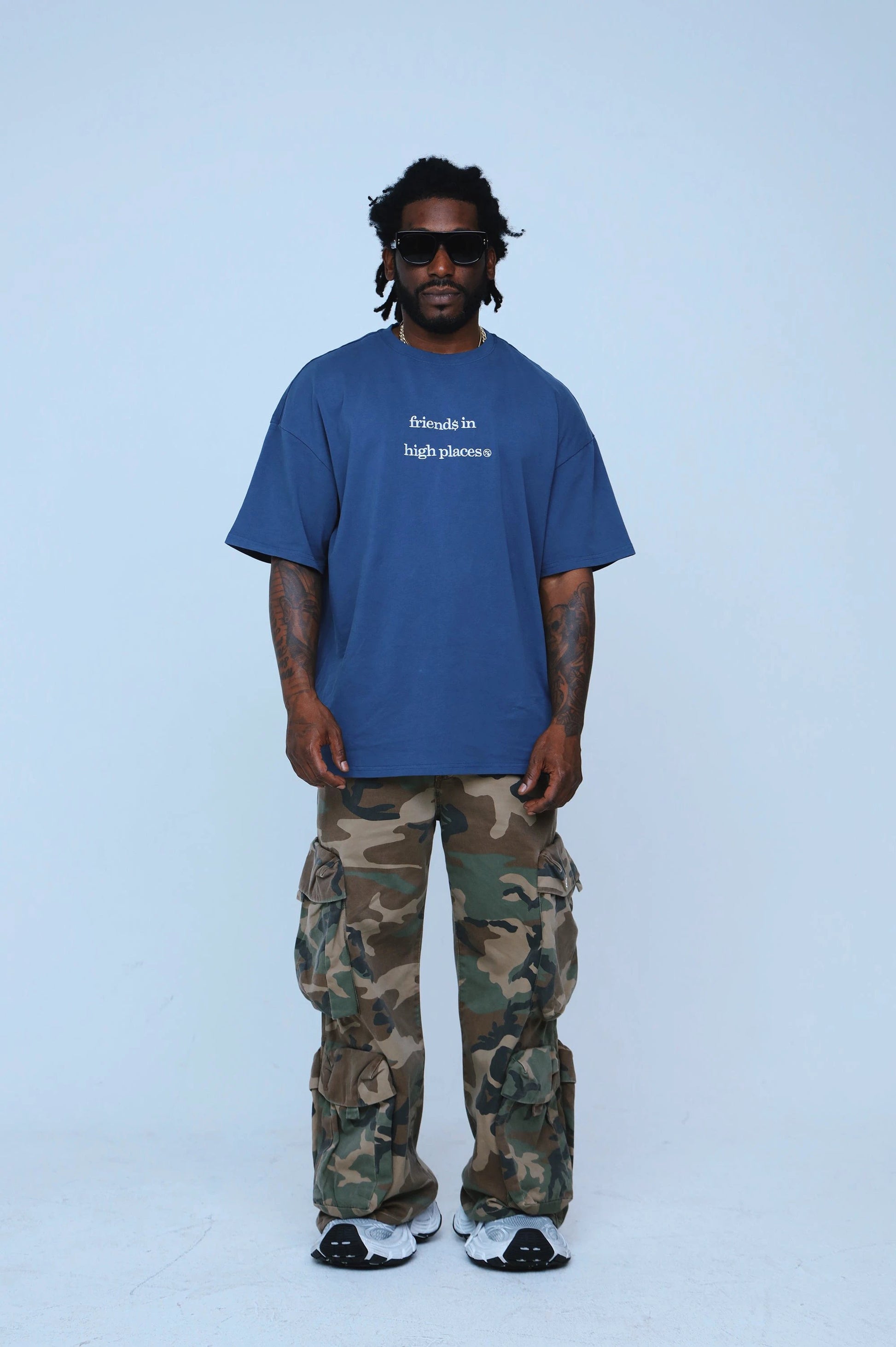 Friends In High Places (Navy - Oversize Shirt) by Fly Supply Co