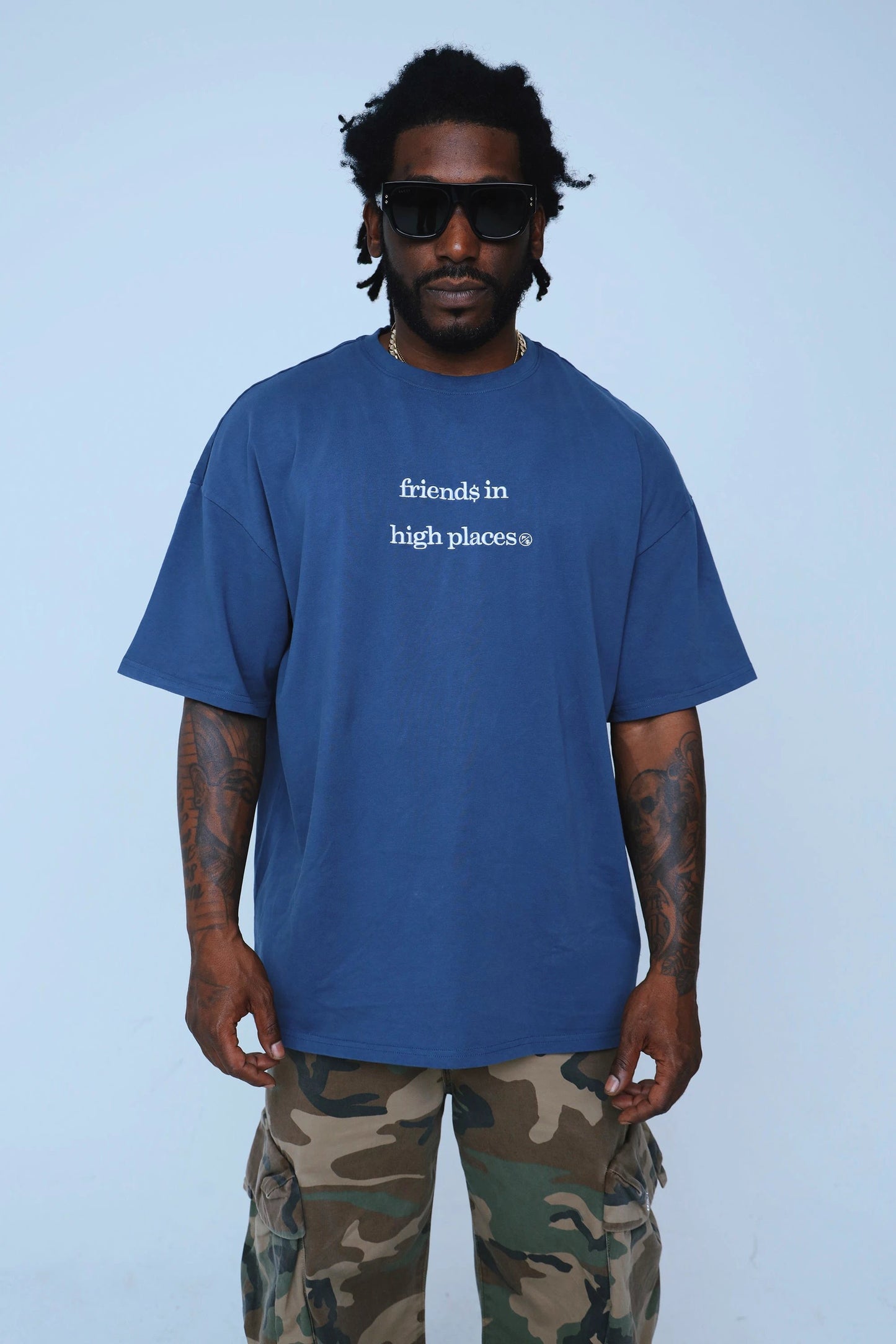 Friends In High Places (Navy - Oversize Shirt) by Fly Supply Co