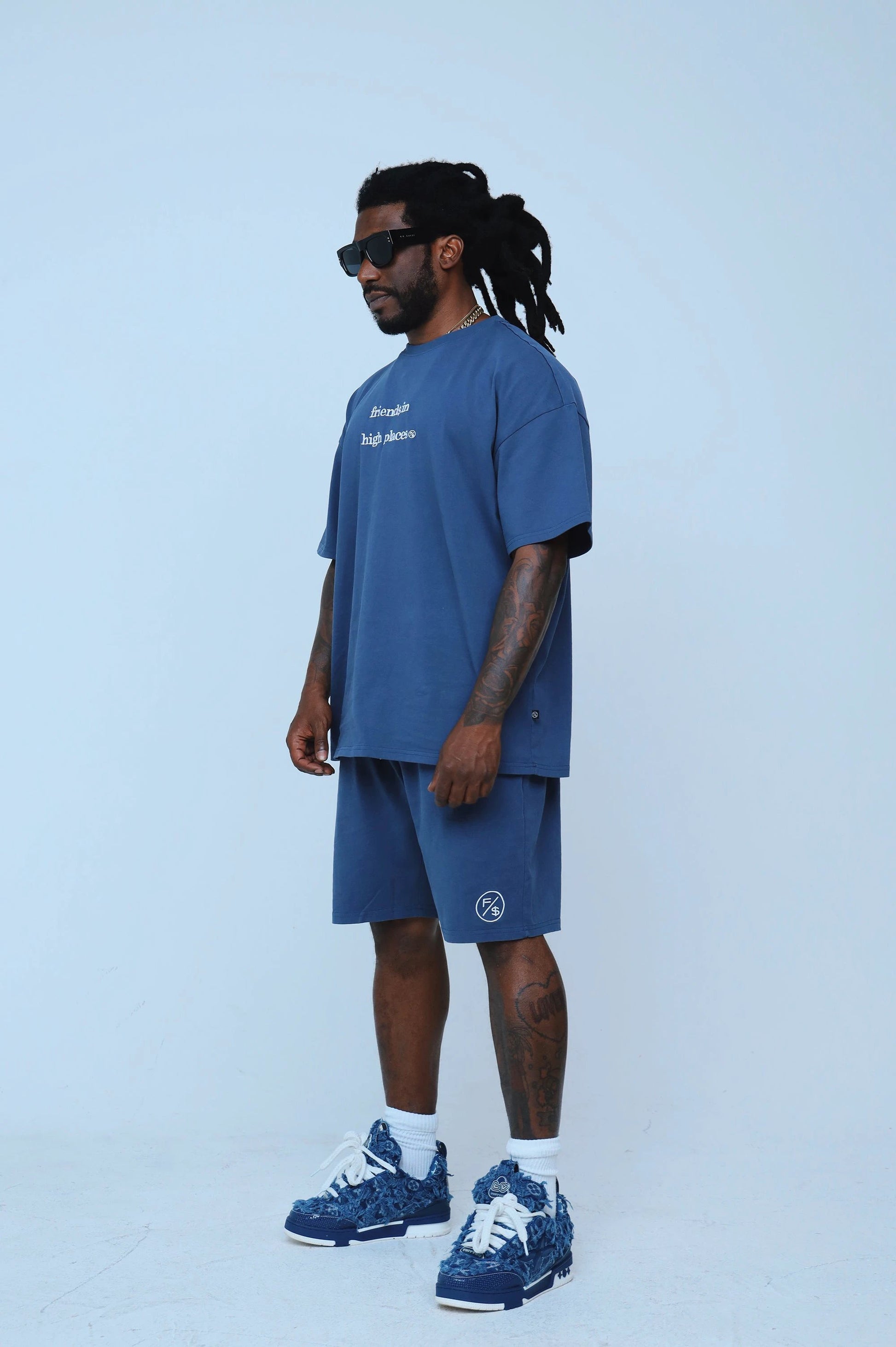 Friends In High Places (Navy - Oversize Shirt) by Fly Supply Co