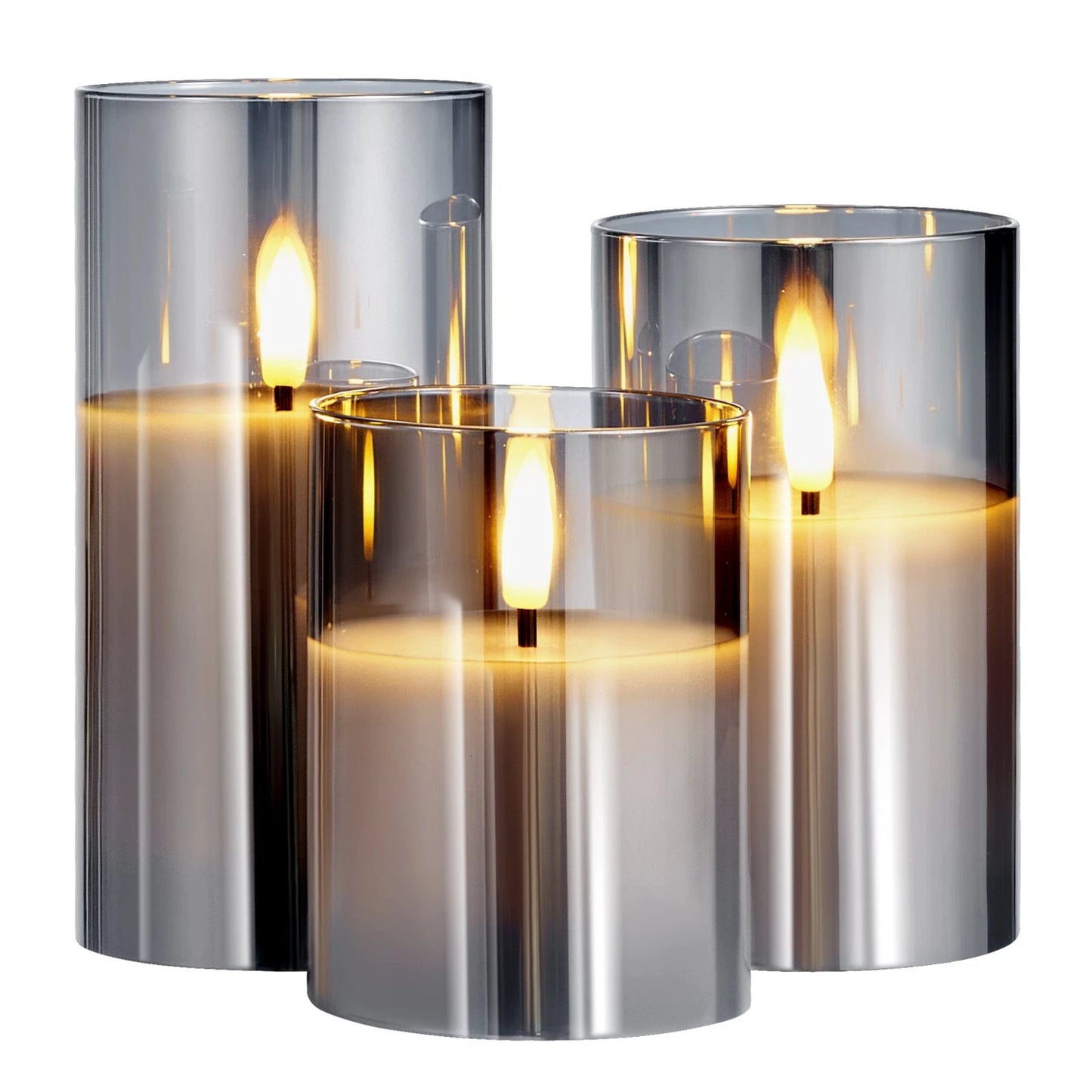 Flameless LED Candles 3 Pack Battery Operated With Remote Control, Realistic Flickering by GJG Denim