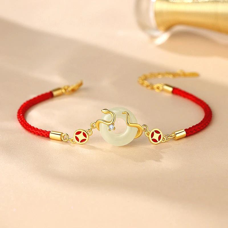 New Original Coin Spirit Snake Red Rope Bracelet by GJG Denim