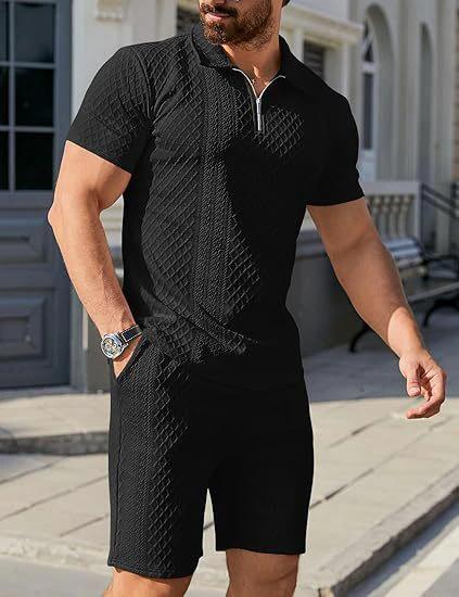 Fashion Personality Men's Shorts Casual Two-piece Suit by GJG Denim