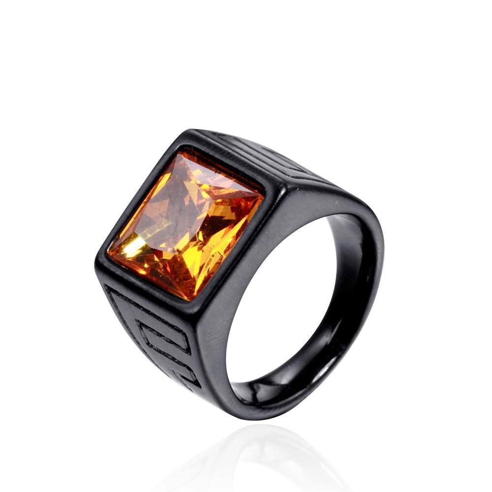 Retro Trendy Men's Stainless Steel Ring by GJG Denim