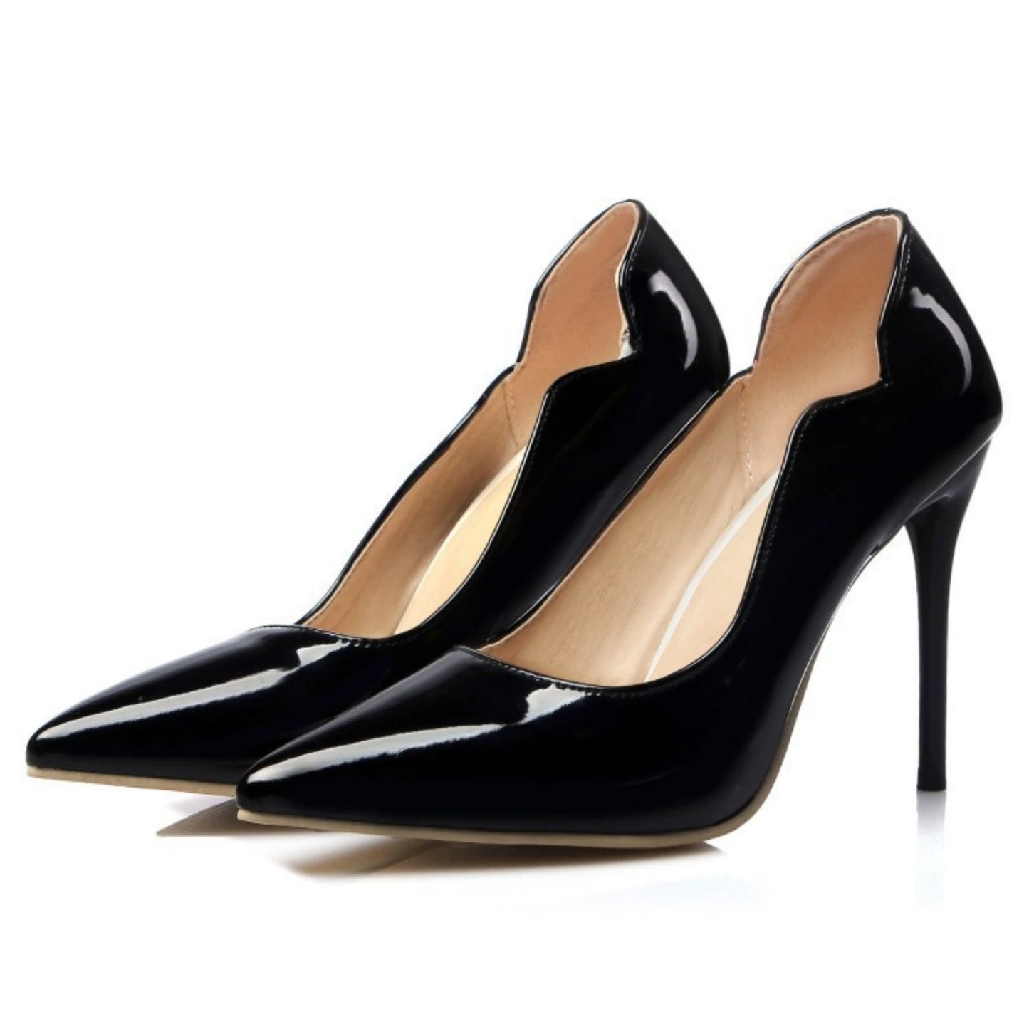 Sexy High-heeled Stiletto Patent Leather Pumps by GJG Denim