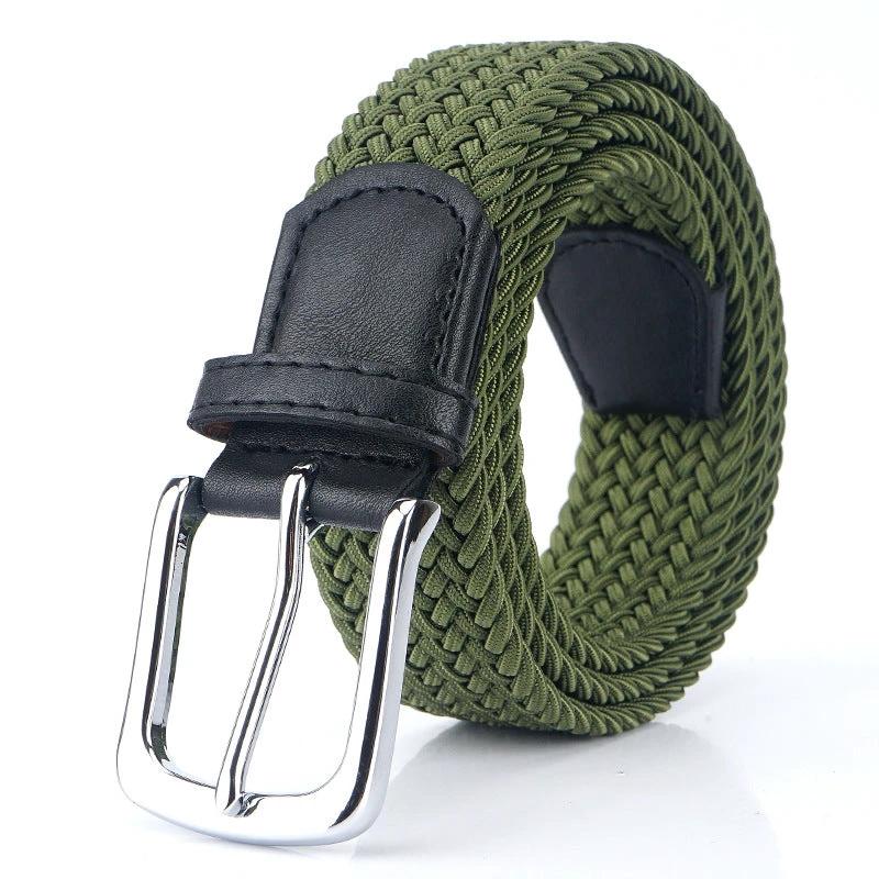 Canvas Elastic Stretch Pin Buckle Belt For Men by GJG Denim