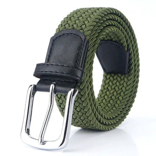 Canvas Elastic Stretch Pin Buckle Belt For Men by GJG Denim