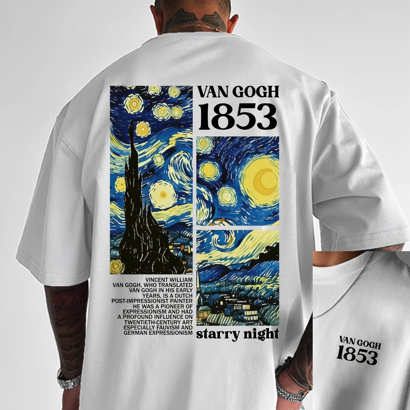 Printed Round Neck Short Sleeve T-shirt by GJG Denim