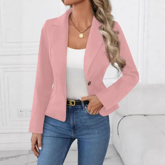 High-end Solid-color Womens Blazer by GJG Denim