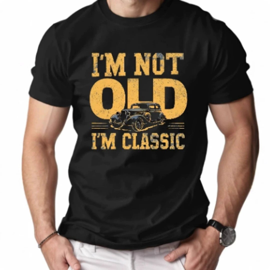 "I'm Not Old I'm Classic" Men's Short-sleeved Printed T-shirt by GJG Denim