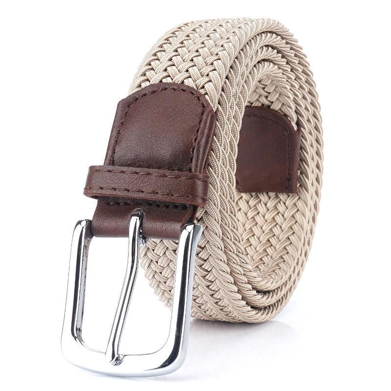 Canvas Elastic Stretch Pin Buckle Belt For Men by GJG Denim