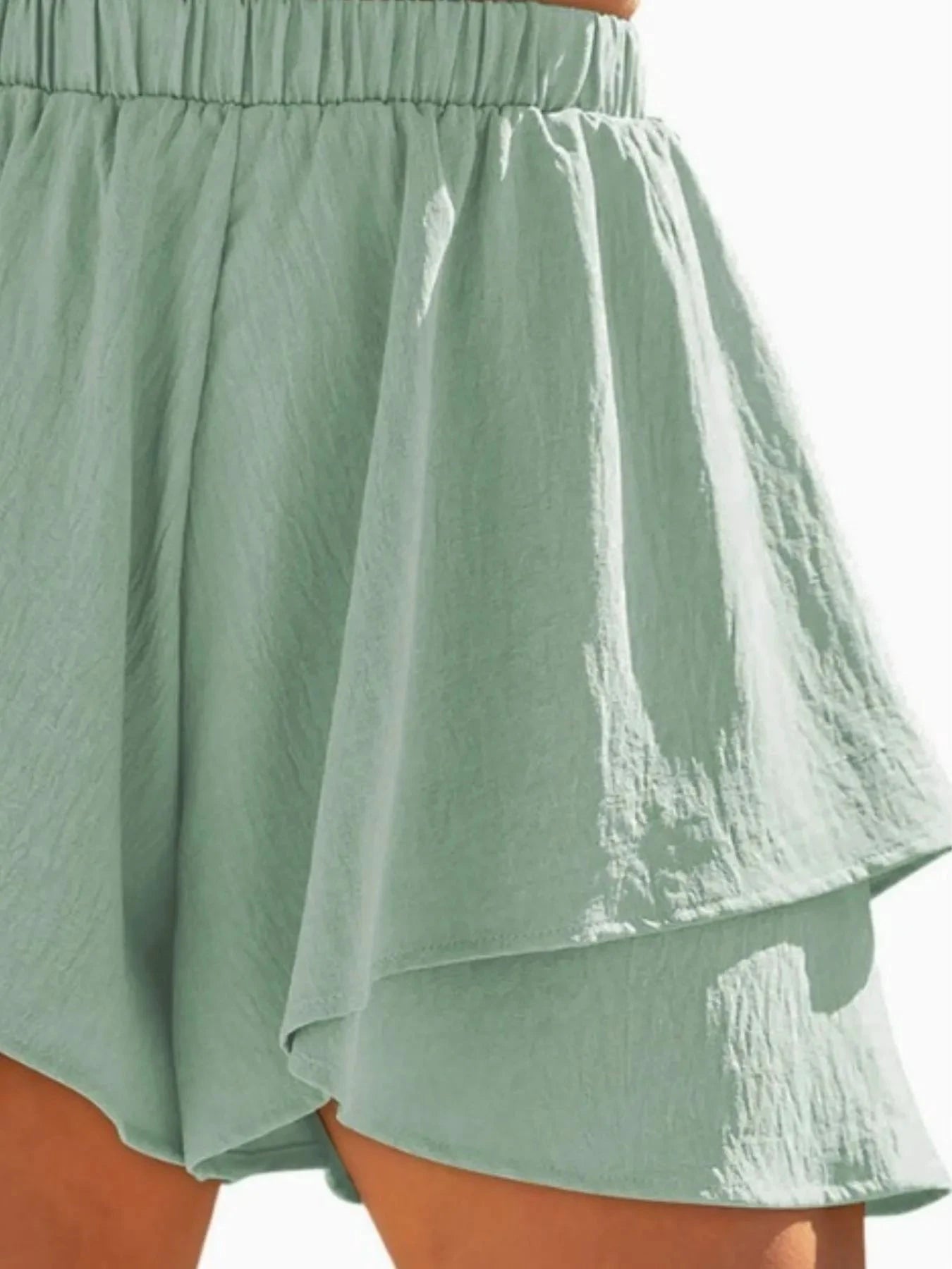 High-Waisted Elastic Waistband Layered Shorts by Lady Ros