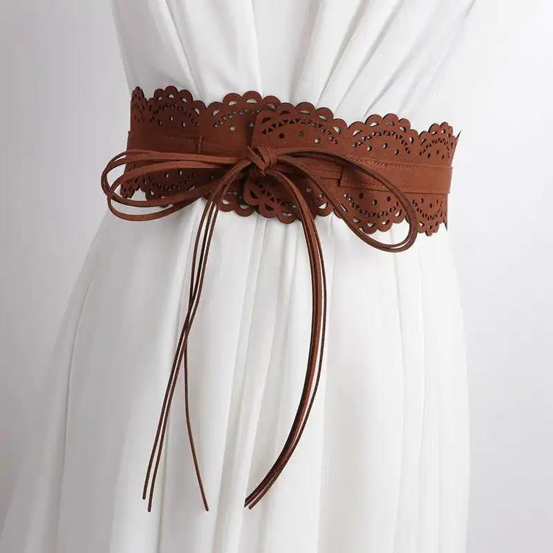 Fashionable All-Match Lace Fringe Strap Wide Waist Cincher by GJG Denim