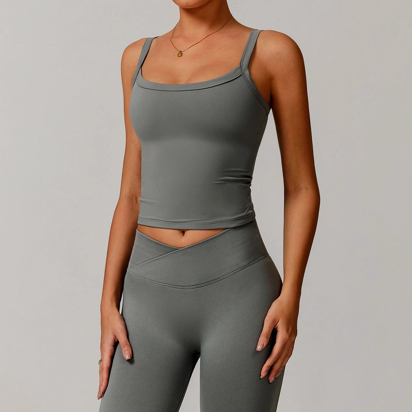 Brushed Vest Workout Clothes Bra High Strength Sports Underwear by GJG Denim