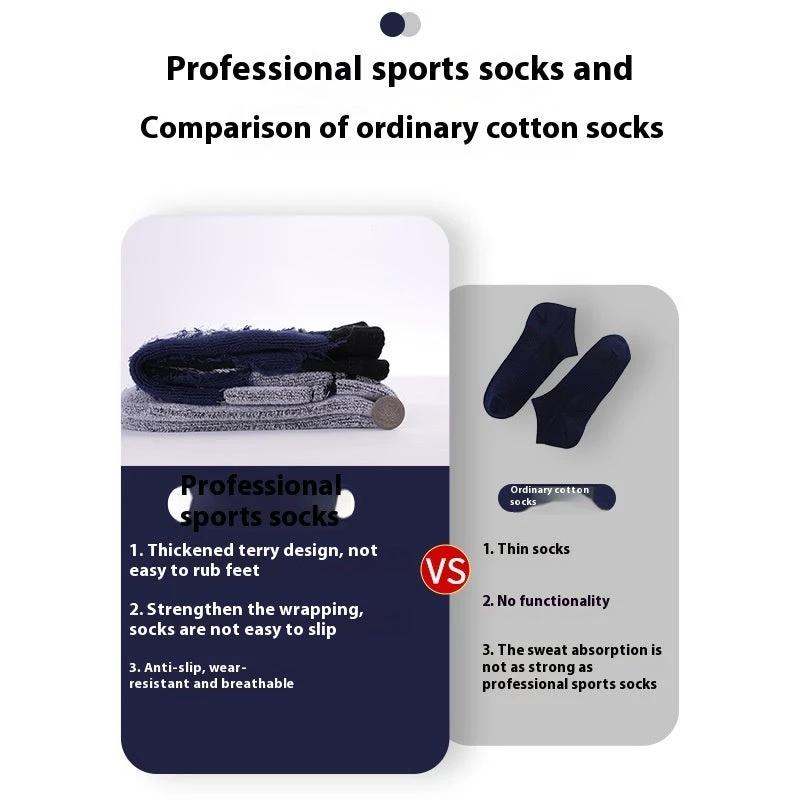 Men's Mid-calf Combed Cotton Athletic Sweat-absorbent Breathable High-pass Non-stuffy Socks by GJG Denim