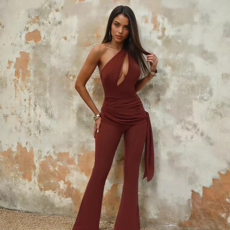 Casual Jumpsuit With A One-shoulder Design For A Slimming Figure-flattering Look by GJG Denim