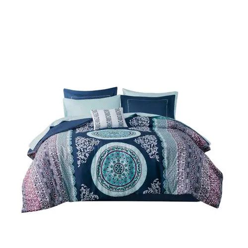 Queen Boho Comforter Set With Bed Sheets by GJG Denim