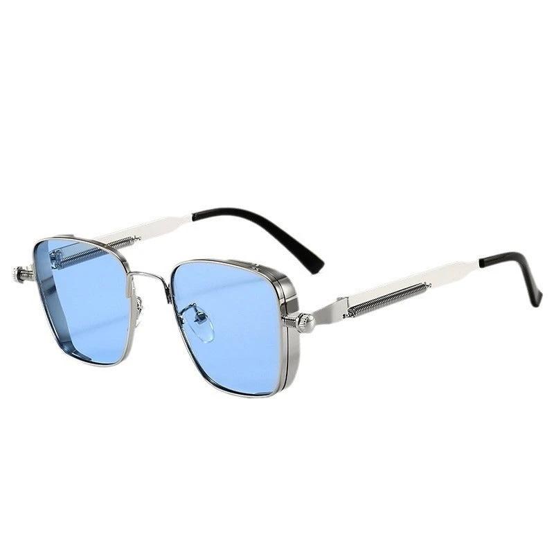 Vintage-style Square Metal Sunglasses With A Personalized Touch For Men by GJG Denim
