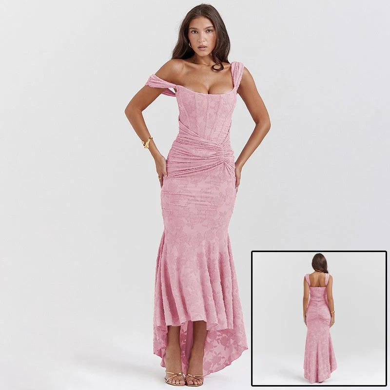 Mozision Off-shoulder Backless Sexy Evening Dress For Women Purple Sleeveless Strapless Ruched Bodycon Club Party Dress by GJG Denim