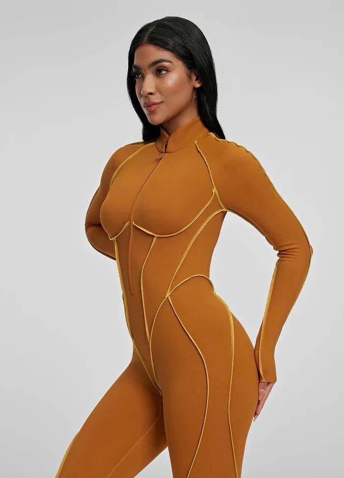 Sports Fitness Split Design One-piece Yoga Clothes With Chest Pad Breathable by GJG Denim