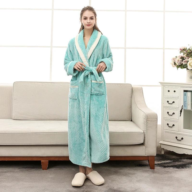Women Pajamas Couple Gown Bathrobe Winter Robe by GJG Denim