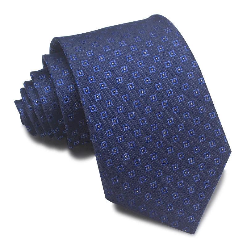 Men's 8CM Polyester Jacquard Striped Ties by GJG Denim