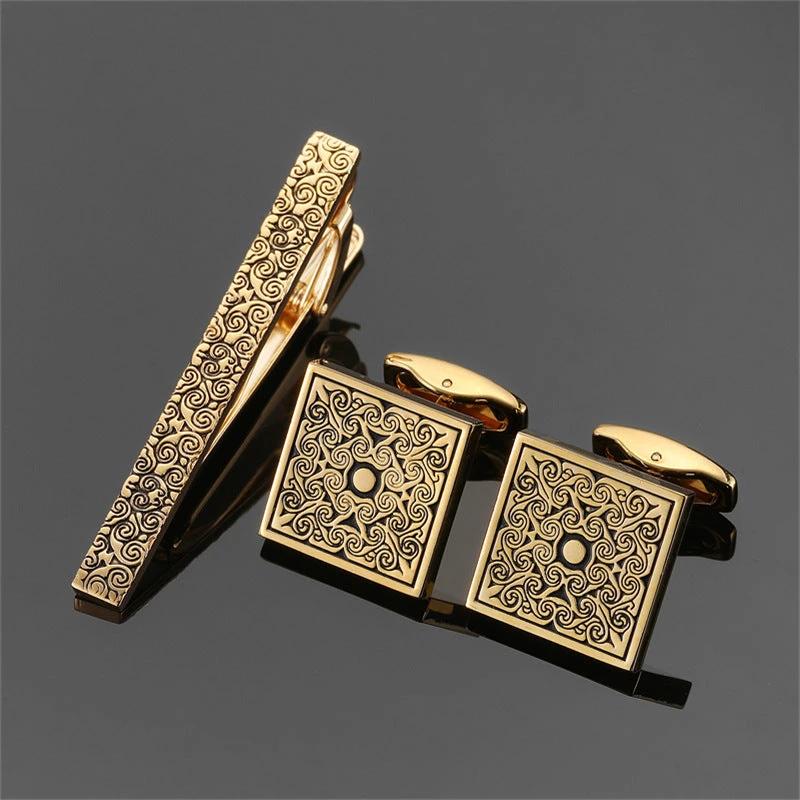 Men's Tie Clip and Cufflinks Set by GJG Denim