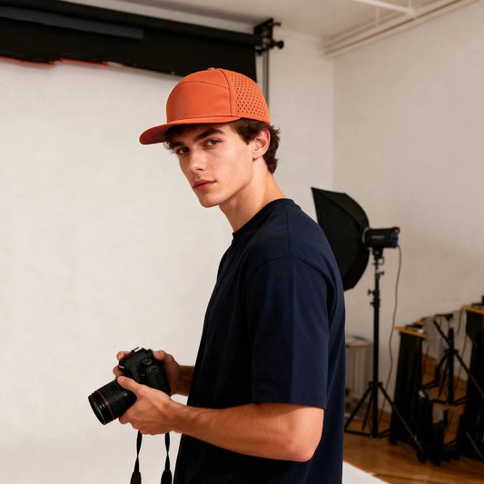 Men's Solid-color, Patchwork Mesh Baseball Cap by GJG Denim