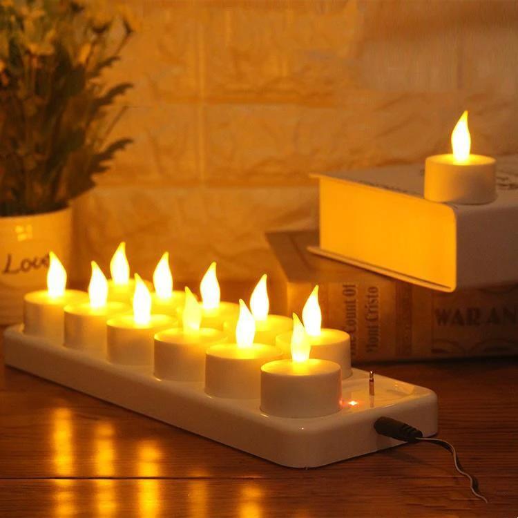 12 LED Rechargeable Electronic Candles by GJG Denim