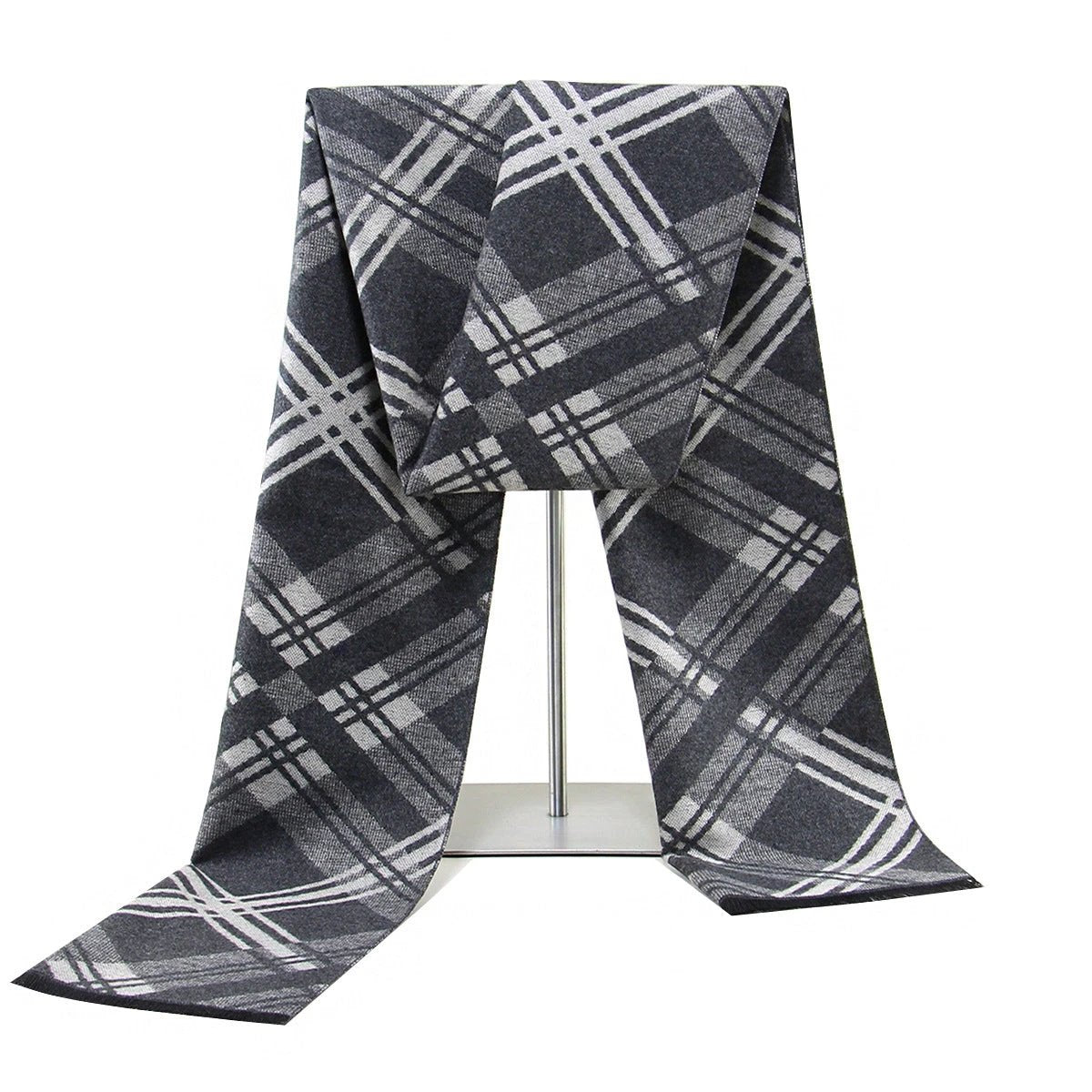 Men's Cashmere Autumn And Winter Business Plaid Scarf by GJG Denim