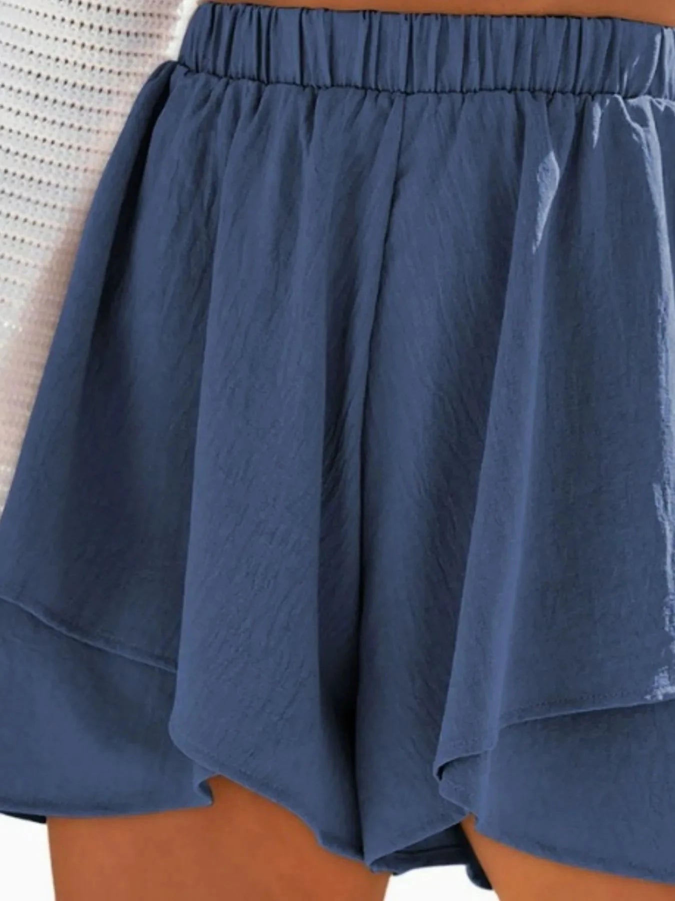 High-Waisted Elastic Waistband Layered Shorts by Lady Ros