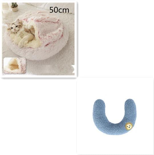 2 In 1 Dog And Cat Bed Pet Winter Bed Round Plush Warm Bed House Soft Long Plush Pets Bed Pet Products by GJG Denim