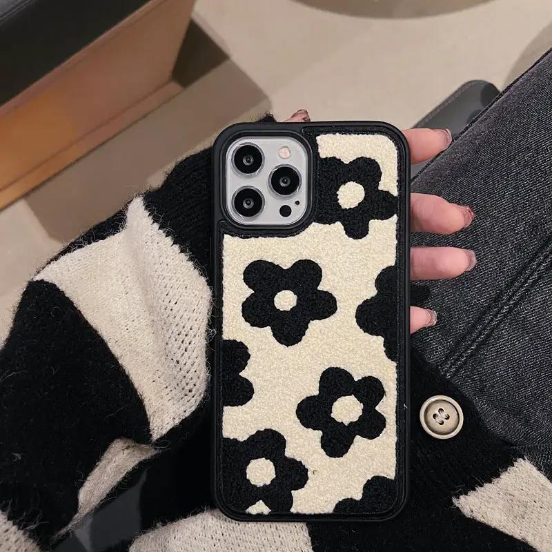 Plush Flowers Are Suitable For Ladies Autumn And Winter Mobile Phone Cases by GJG Denim