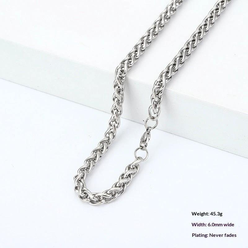 Titanium Steel Dragonbone Chain For Men by GJG Denim